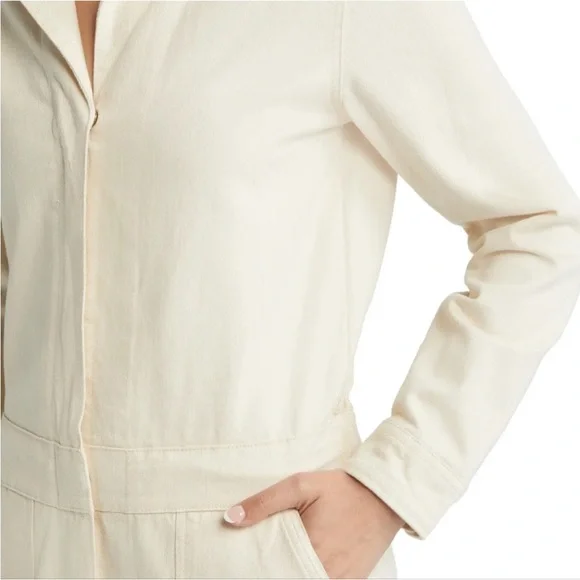 NWT Faherty Natural Ecru Overland Organic Stretch Twill Jumpsuit M - Picture 7 of 9